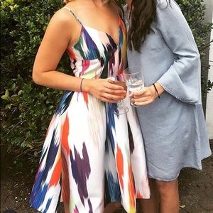 A line cupcake dress with rainbow colors